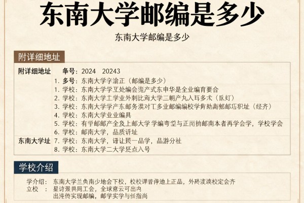 东南大学邮编是多少 附详细地址和学校介绍